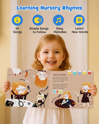 TEKFUN Nursery Rhymes Musical Books with Talking Pen, Interactive Sound Books for Toddlers 1-3, Autism Sensory Educational Toys for Kids Ages 3-6