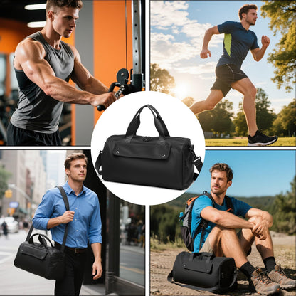 UMydeal Gym Bags for Men, Small Duffle Bag for Travel, Waterproof Overnight Bag with Shoe Compartment, Cordura Sports Bag for Fitness/Short Trip
