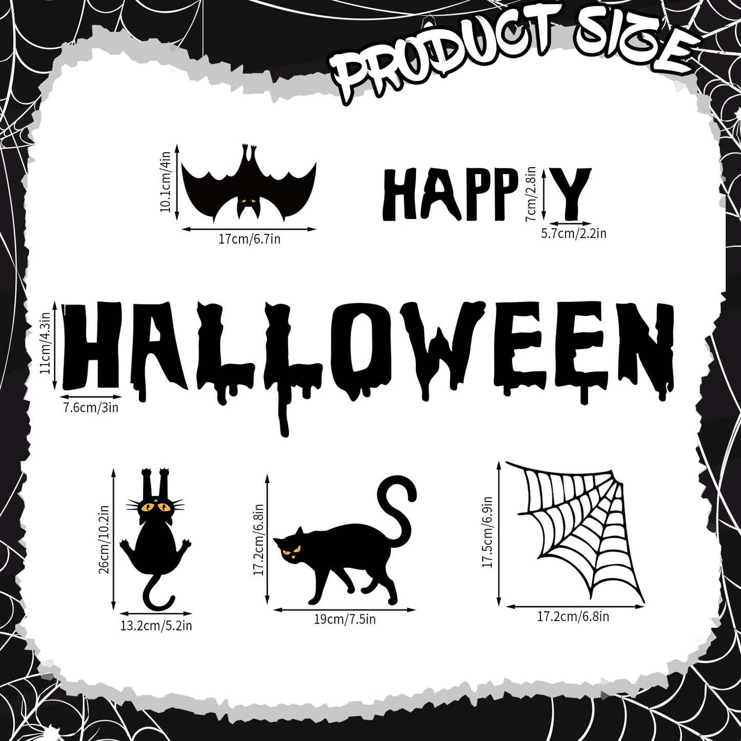 JarThenaAMCS 30 Pcs Halloween Garage Magnets Decoration Black Cat Bat Pumpkin Spider Web Garage Door Decals Magnetic Refrigerator Stickers for Halloween Party Home Car
