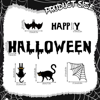JarThenaAMCS 30 Pcs Halloween Garage Magnets Decoration Black Cat Bat Pumpkin Spider Web Garage Door Decals Magnetic Refrigerator Stickers for Halloween Party Home Car