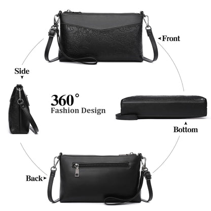 GAEKEAO Small Crossbody Bag for Women Vegan Leather Wristlet Clutch Wallet Purses Shoulder Bag with Adjustable Strap