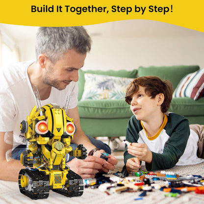 HPROMOT 5-in-1 STEM Robot Building Kit for Kids Ages 8-16, Remote & App Controlled, Rechargeable Engineering Learning DIY Coding Toy, Educational Building Blocks Gift for Girls & Boys (673 PCS)
