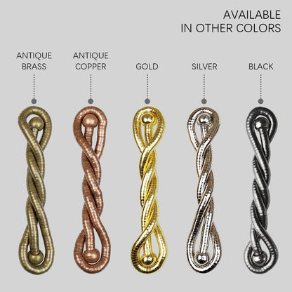 KXLIFE Curtain Tiebacks Clips, Decorative Drapes Holdbacks, Handmade Metal Rope Tiebacks, Creative Window Drapes Twist Tie Backs, Curtain Holders(Antique Copper, 2 Pack)