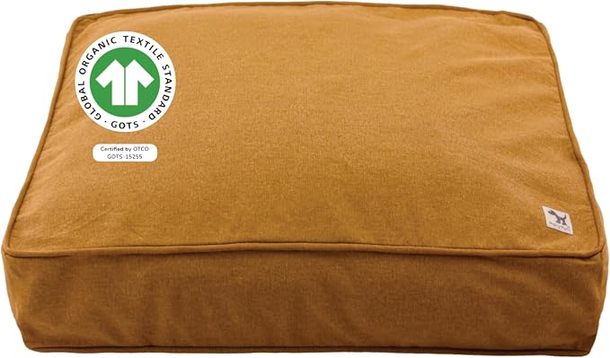 Molly Mutt Fast Car Dog Bed Duvet Cover, GOTS-Certified 100% Cotton Canvas Cover for Dog, Puppy, or Cat Bed, Durable, Washable, and Free of Harmful Chemicals, Medium/Large, 27"x36"x5", Mustard Yellow