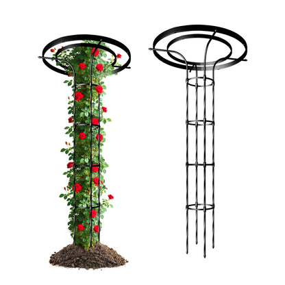 Carotex Mushroom Top Trellis for Climbing Plants Outdoor, 5.74FT Decorative Obelisk Plant Support with Rustproof PE-Coated Metal Poles, Rose Trellis for Clematis Ivy, Black