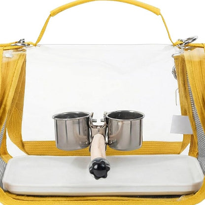 Bird Carrier,Bird Transport Backpack with Perch | Lightweight Parakeet Cage | for Parrot Parakeet Cockatiel Conure Cockatoo Outdoor Travel Camping Road Trip Vacation