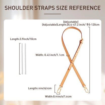 Doxo Vachetta Leather Strap Compatible with Lv Straps Replacement, Adjustable Purse Crossbody Shoulder Straps for Multi Pochette Accessoires, W: 0.43''/1.1cm, L: 35.4''-47.2''(90-120cm),Beeswax