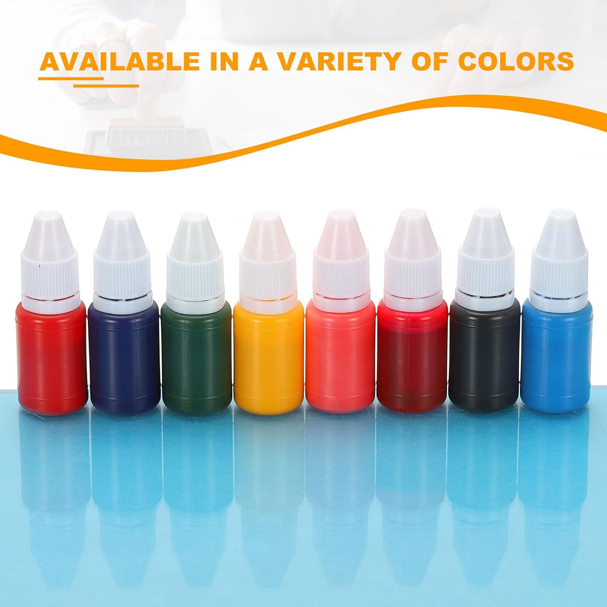 PATIKIL 0.33oz Refill Ink for Stamps and Ink Pads, 12Pcs 10ml Stamp Pad Ink Refill for Office Stamp Self Inking Stamp Date Stamp Scrapbooking, Orange Red