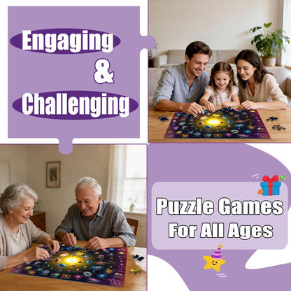 GWXWU Puzzles for Kids Ages 6-8 and 8-10, 200 Piece Solar System Planets Learning Educational Jigsaw Puzzles, Educational Learning Toy for Boys and Girls