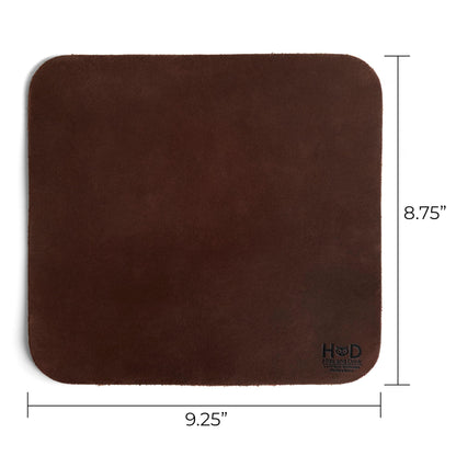 Hide & Drink Genuine Leather Mouse Pad, Anti Slip Leather Mousepad for Gaming, for Apple Magic Mouse & PC, Ergonomic Non Slip Base, Brown & Black Large Mat Pads for Desk, Computer Mousepads for Men