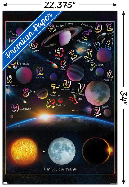 Trends International Ali Chris - The Solar System: Total Eclipse Letters Wall Poster, 34L x 22.4W, Premium Unframed Version
