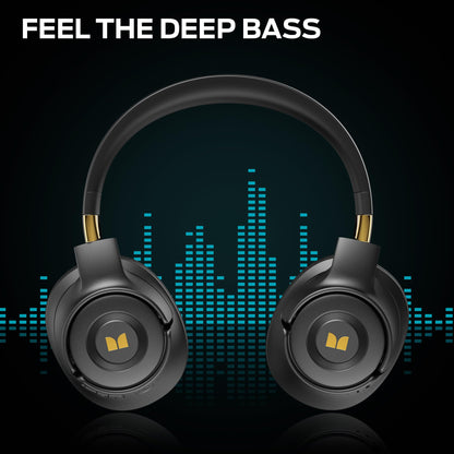 Monster Persona SE ANC Active Noise Cancelling Headphones, Over Ear Bluetooth Headphones Wireless, 60H Playtime, HiFi Stereo Audio, Deep Bass, Built-in Mic, Memory Foam Ear Cups for Home (Black)