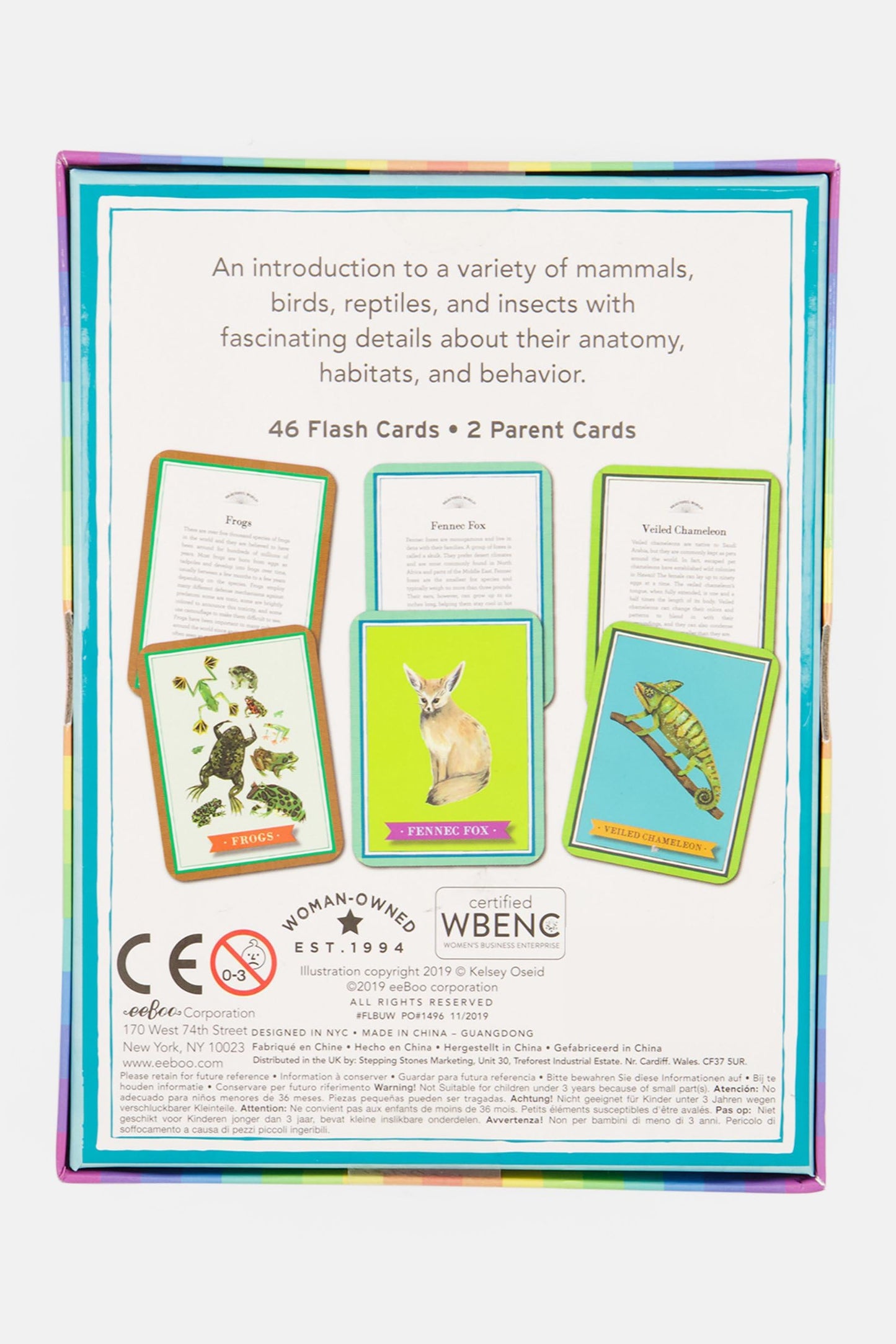 eeBoo: Beautiful World Educational Flashcards, 48 Cards Showcasing Various Animals, Learn About Mammals, Insects, Birds & Reptiles. Perfect for Ages 5 and up