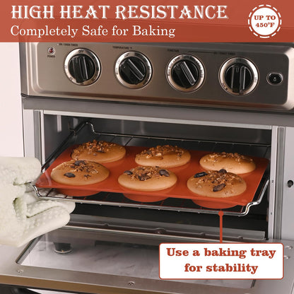 Sakolla 2 Pack Silicone Egg Bite Molds for Air Fryer, Nonstick 7 Cups Air Fryer Muffin Pan for Baking Egg Bite, Mini Muffins, Tart, Mini Cupcake and Quiche (Pink + Green)