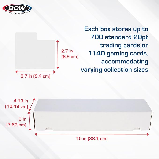 BCW 800ct Trading Card Storage Box & Horizontal Card Dividers – 6 Boxes & 30 Dividers | Sports Card, TCG & CCG Organizer | Trading Card Storage Solution