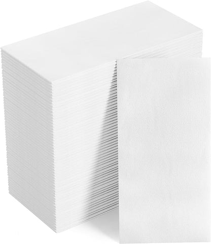 FOCUSLINE 100 Disposable Bathroom Napkins, Linen-Feel Paper Guest Towels