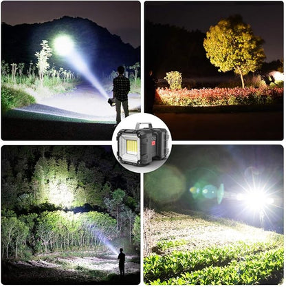 AlpsWolf Rechargeable Flashlight, LED Spotlight Flashlight 20000 Capacity 4000LM 25h Ultra-Long Standby 3+4 Lights Modes Ultra Bright Flashlight Waterproof with USB Output as a Power Bank