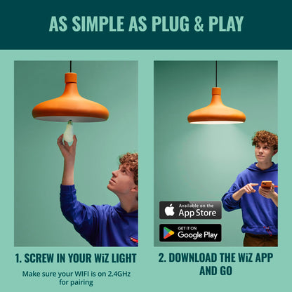 WiZ Connected 40W B12 LED Smart Light Bulbs - 3 Pack - Connects to Your Wi-Fi - E12 Smart Bulb - Control with Voice or App + Activate with Motion - Matter Compatible