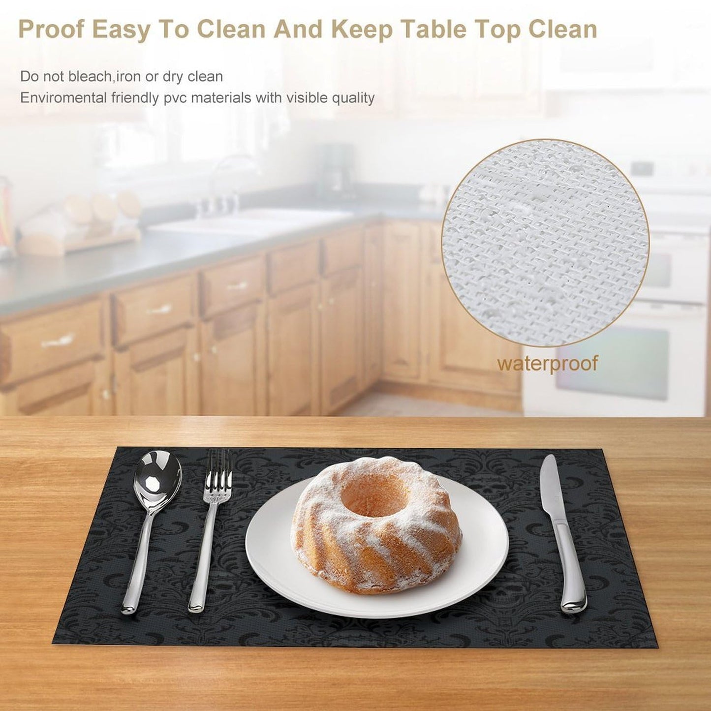 Placemats for Kitchen Dining Table Set of 4,Gothic Horror Skulls Printed Halloween Party Event Table Decoration Placemats 4 PCS, Style-23