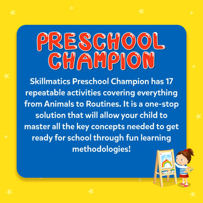 Skillmatics Educational Game : Preschool Champion | Reusable Activity Mats with 2 Dry Erase Markers | Gifts & Preschool Learning for Ages 3-6
