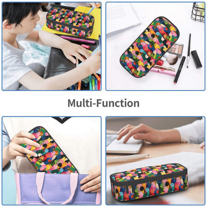 Geoocii Tropical Bird Large Capacity Pencil Case Organizer Pencil Pouch Stationery With Zipper School Supplies Pencil Bag For Girls Boys Teens Adult Office
