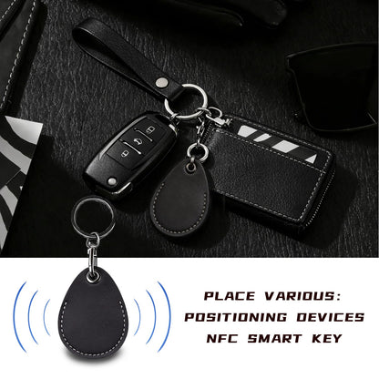 Temvue RFID Key Fob Holder, Access Card Key Chains, NFC Smart Key Tag Protector, Common Key Fob Cover(Black)