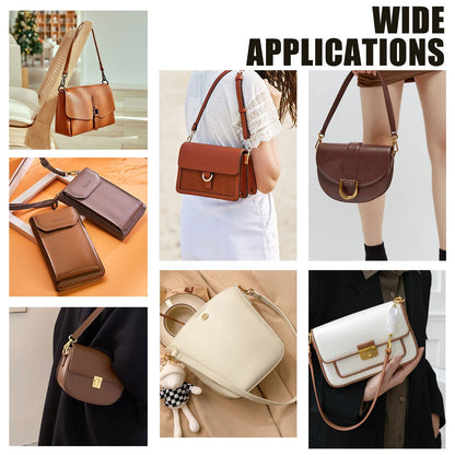 WADORN Genuine Leather Handbag Handle, 23.4 Inch Real Leather Shoulder Bag Strap Short Purse Strap Replacement Clutches Handle Tote Bucket Bag Strap DIY Bag Making Accessories, Lychee Texture, Brown
