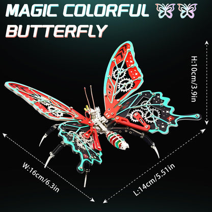 3D Metal Model Kits, Mechanical Butterfly 3D Metal Puzzle,Steel Series DIY Brain Teasers Simple 3D Puzzles Home Decor Art Craft Gifts Toys for Adult