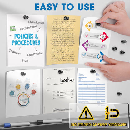 Grtard 48 Pack Magnets for Whiteboard, Black Magnetic Push Pins, Whiteboard Magnets Fridge Magnets, Small and Strong Push Pin Magnet for Office, School, Refrigerator, Locker, and Map