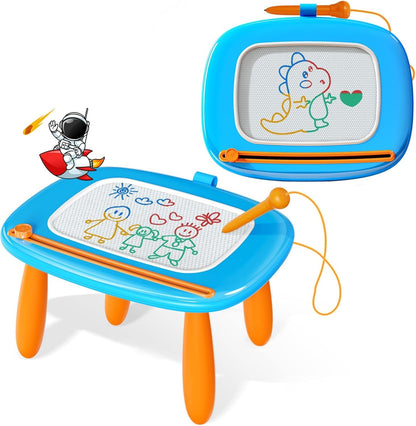 Kikidex Magnetic Drawing Board, Toddler Girl Toys for 1-3 Year Old, Doodle Board Pad Learning and Educational Toys for 1 2 3 Year Old Baby Kids Birthday Gift (Light Blue)