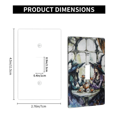 Witchy Light Switch Cover Plates/Outlet Covers, Haunted House Halloween Decor, Gothic Tea Room Style for Wall Accents, Standard Size Single Toggle