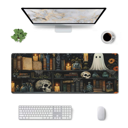 Gothic Library Mouse Pad Large Gaming Mousepad, Long Big XL Waterproof Desk Mats Full Desk Keyboard Mat Computer Pad Desk Matt with Stitched Edges Non-Slip Desktop Mat, (31.5 * 11.8 in)