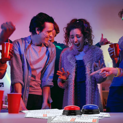 Humyoun Halloween Party Friendly Feud Game with 2 Answer Buzzers, Team Building Feud Cards for Holiday Game Night Fun Trivia Quiz for Groups Office Class