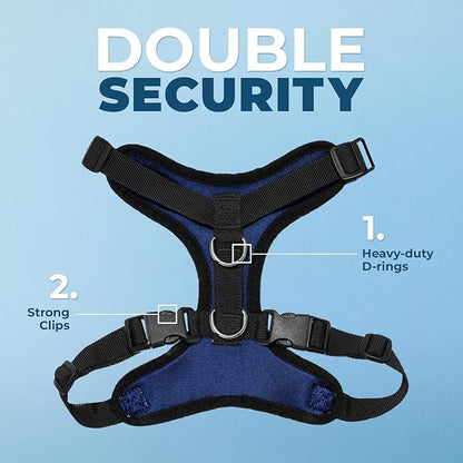 Voyager Step-in Pet Harness - All Weather Mesh, Adjustable Step in Harness for Cats and Dogs by Best Pet Supplies - Royal Blue/Black Trim, S