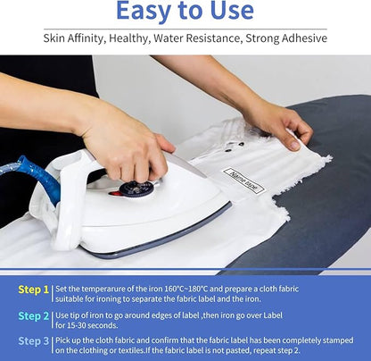 Freshworld 5-PK TZe-FA231 Replace for Brother Label Maker Tape Fabric Iron-On Labels for Clothing Compatible with Brother P-Touch Label Tape 12mm 0.47 White Refill for PT-D210 H110 H100 D400 D600 1280