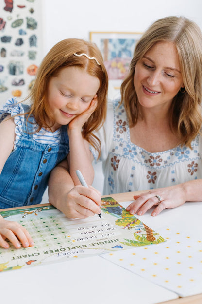 Kids Chore & Routine Reward Chart Set – 3 Jungle-Themed 7-Day Charts with 147 Stickers – Gentle Behavior & Goal Tracker by Saisu – Ages 3+