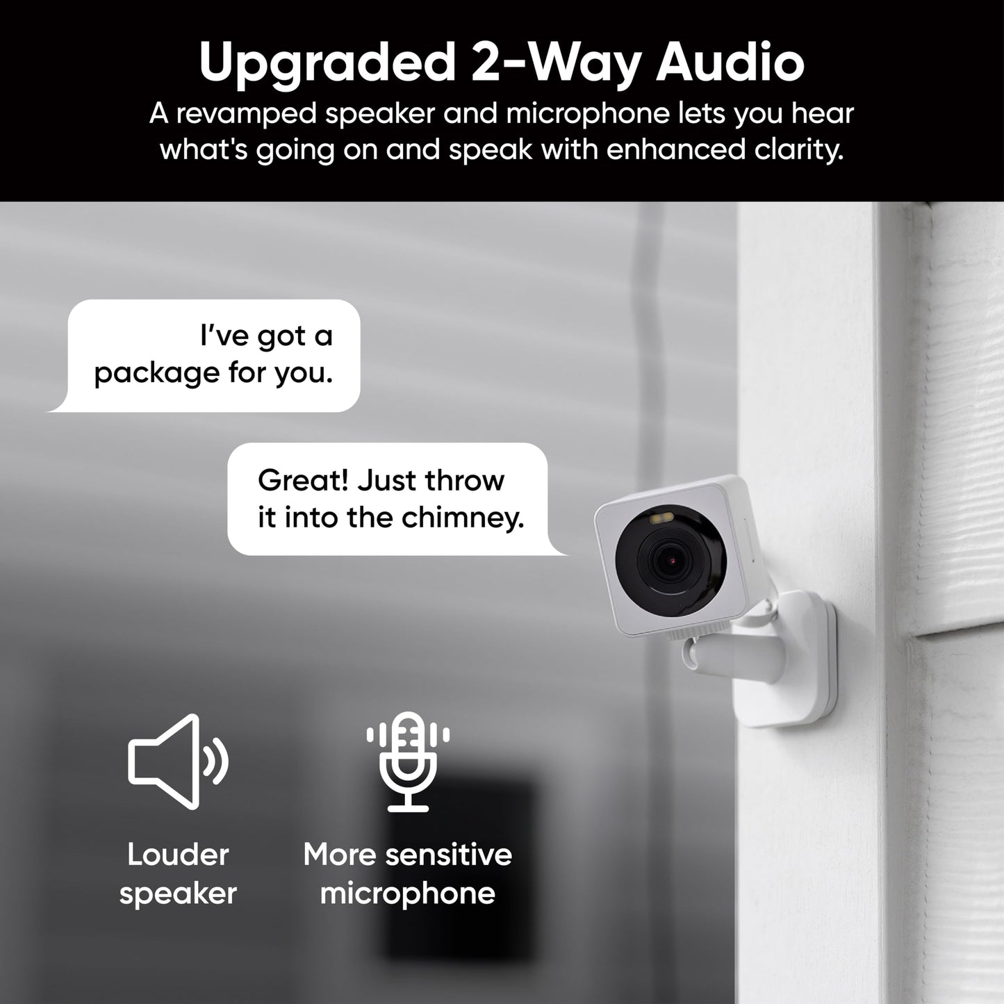 Wyze Cam OG Indoor/Outdoor 1080p Wi-Fi Smart Home Security Camera with Color Night Vision, Built-in Spotlight, Motion Detection, 2-Way Audio, Compatible with Alexa & Google, White, Free Expert Setup