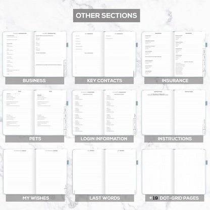 Clever Fox Large End of Life Planner – Guided Final Arrangements Organizer Notebook for Instructions, Beneficiary Info, Will Preparation, Last Wishes & Funeral Planning – 8.5" x 11" (Blue Surf)
