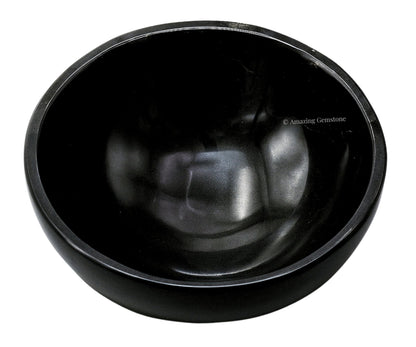 Black Tourmaline Crystal Bowl - 3 Inch Decorative Bowls for Room and Home Decor - Gemstone Healing Crystals for Elegant Display, Positive Energy Balance and Gift