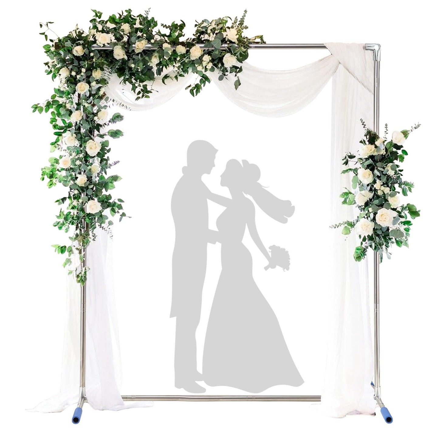 Wedding Arch Backdrop Stand,7x5 FT Metal Arch Backdrop Stand for Ceremony, Stainless Steel Square Backdrop Stand for Parties,Wedding,Birthday,Anniversary,Baby Shower,Garden Decorations