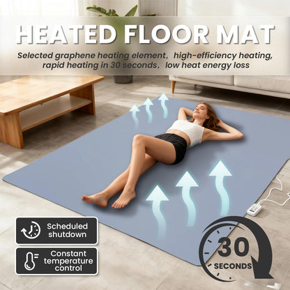 YIRCELOM Heated Floor Mats Under Desk, Heated Foot Warmer with Adjustable Temperature 12 Hour Timer, Electric Heated Area Rug, Radiant Floor Heater, for Yoga (55x79inch/140x200cm)