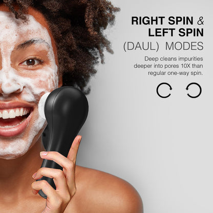 Face Scrubber Exfoliator,Facial Cleansing Brush Rechargeable IPX7 Waterproof with 5 Brush Heads,Electric Face Spin Brush for Exfoliating, Massaging and Deep Cleansing