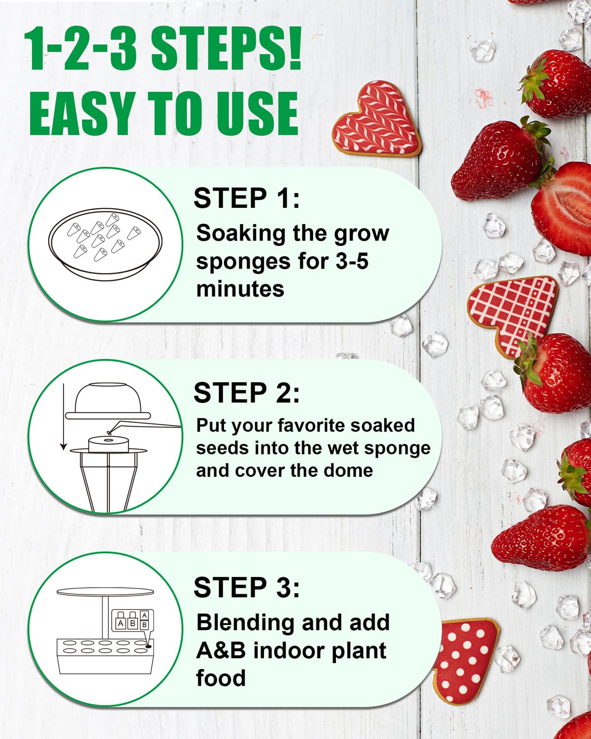 167 Pcs Hydroponic Seed Pods Kit Supplies for Aerogarden Pods,60 Grow Sponges,15 Grow Baskets,15 Grow Domes,60 Pod Labels,15 Labels,2 A&B Plant Food - Hydroponic Supplies Compatible with Most Brands
