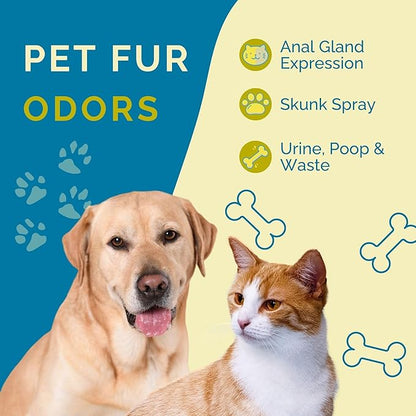 No Scent Anal Gland Express & Skunk Spray Pet Fur Cleaner for Dogs & Cats (32 Fl Oz / 946 mL)