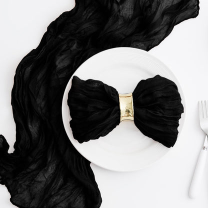 60 Pack Black Cheesecloth Napkins Washable 21x21 Inches Black Cloth Napkins Set of 60 Dinner Table Napkins for Wedding Rustic Boho Cotton Gauze Summer Bridal Baby Shower Party Table Decor