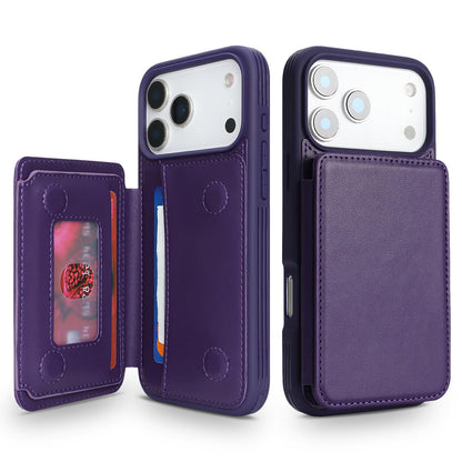 Cavor Compatible with iPhone 17 Pro Wallet Case with Card Holder, Credit Slots Kickstand Stand Phone Case for Women Men, PU Leather Protective Case-Purple