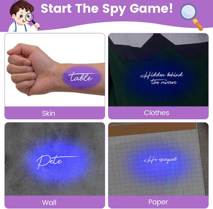 8PCS/36PCS Spy Pens Invisible Ink Pen with UV Light Magic Marker for Secret Message,Party Favors for 3+ Years Old Boys Girls,Birthday Christmas Halloween Party Goodies Gift Toy