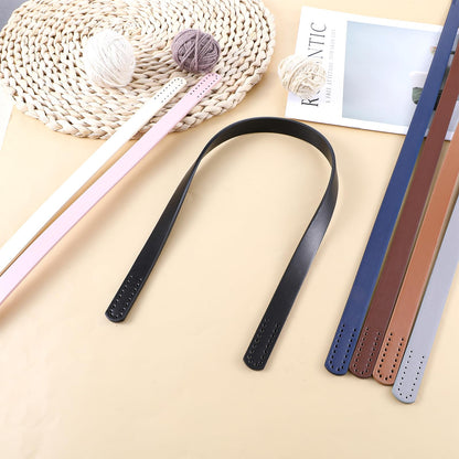16pcs PU Leather Bag Handles 23.5 inch Leather Purse Strap Bag Handle Replacement for DIY Crocheted Bags Purse Wallet Tote Bag Handmade Bag Leather Purse Repair