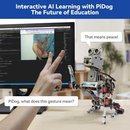 SunFounder PiDog AI Robot Dog Kit for Raspberry Pi 5/4/3B+/Zero 2W, Openclaw LLMs ChatGPT/Gemini/Grok, Voice&Video Recognition, Python, App, Battery, Gyroscope, Camera (RPI NOT Included)