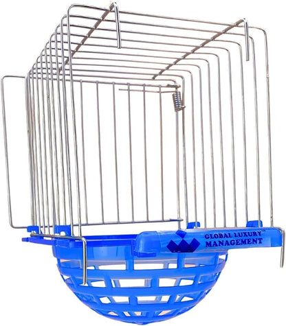 Bird Nest for Outside The Cage – Durable Stainless Steel Frame, Easy Installation, Stable Plastic Base, Nest Box Ideal for Finches, Canaries & Small Birds